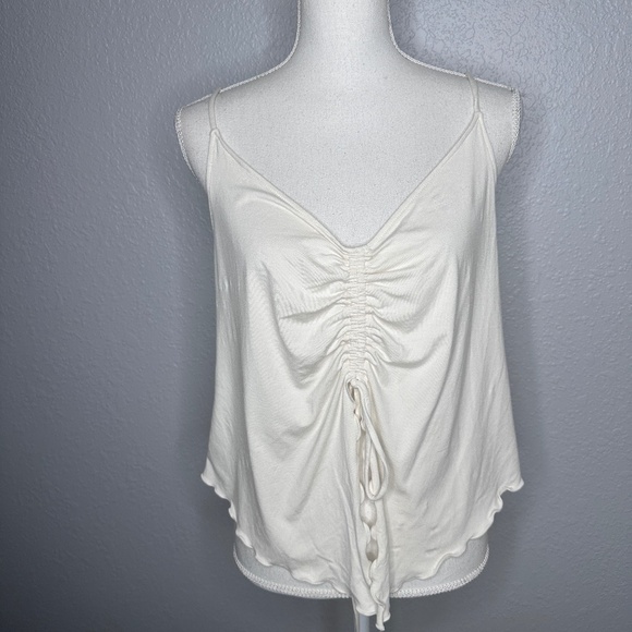 NWT Divided  Off white  tank top with ruching XL - Picture 1 of 8